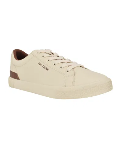 Tommy Hilfiger Men's Rocci Low Top Lace Up Sneakers In Ivory,cognac Multi