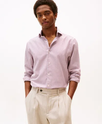 Tommy Hilfiger Men's Royal Oxford Ithaca Long Sleeve Button Up Shirt In Pink