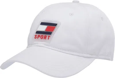 Tommy Hilfiger Men's Rubber Logo Branding Hat In White