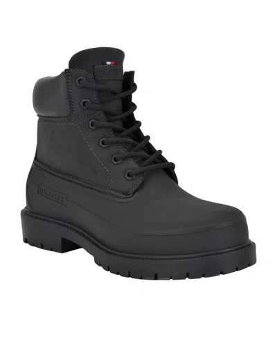 Tommy Hilfiger Men's Ruslan Lace Up Rain Boots In Navy