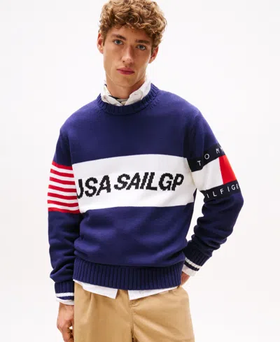 Tommy Hilfiger Men's Sail Long Sleeve Sweater In Blue
