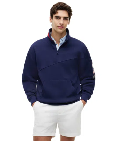Tommy Hilfiger Men's Sailing Quarter-zip Fleece Jacket In Blue