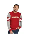 Tommy Hilfiger Men's Scarlet/heather Gray San Francisco 49ers Acrylic Crewneck Pullover Sweatshirt In Multi