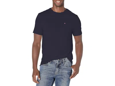 Tommy Hilfiger Men's Short Sleeve Crewneck T Shirt With Pocket Women's Shorts Navy Blazer: Medium, Cotton In Black
