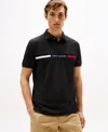 Tommy Hilfiger Regular Fit Embroidered Stripe Polo In Black