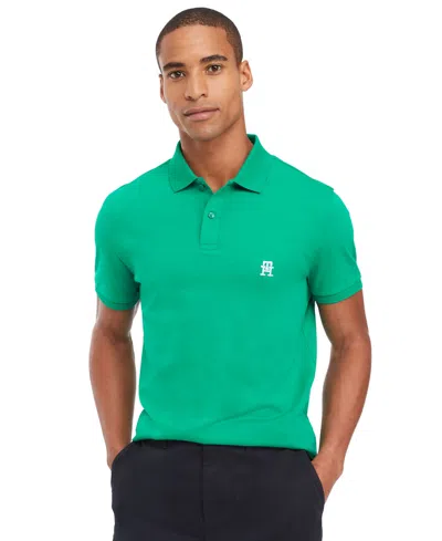 Tommy Hilfiger Men's Short Sleeve Interlock Monogram Polo Shirt In Green