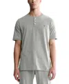 Tommy Hilfiger Men's Short Sleeve Solid Henley In Grey Heath