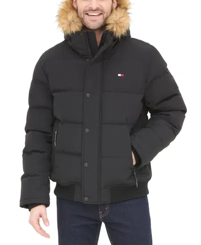 Tommy Hilfiger Men's Short Snorkel Coat, Created For Macy's In Black