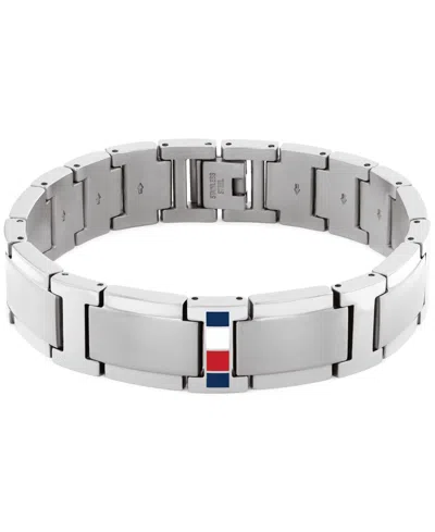 Tommy Hilfiger Men's Silver-tone Stainless Steel Adjustable Bracelet
