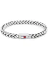Tommy Hilfiger Braided Chain Link Bracelet In Metallic