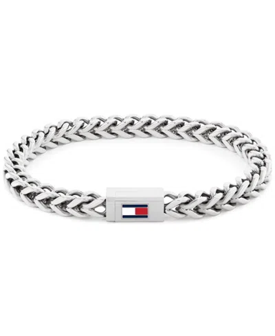 Tommy Hilfiger Men's Silver-tone Stainless Steel Braided Bracelet
