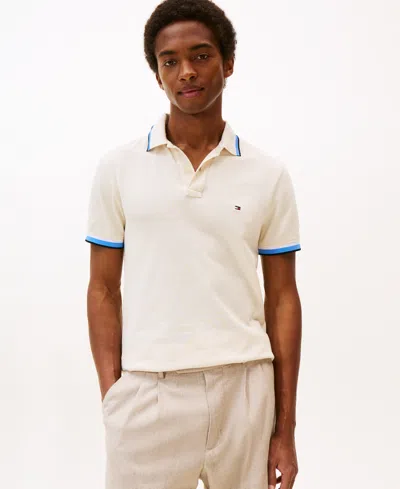 Tommy Hilfiger Men's Slim-fit Tipped Polo Shirt In White