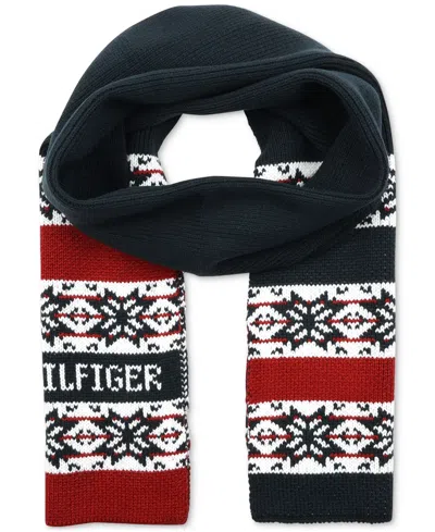 Tommy Hilfiger Men's Snowflake Fair Isle Scarf In Desert Sky