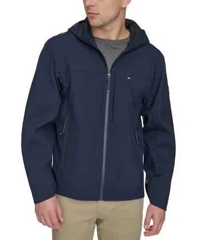 Tommy Hilfiger Men's Softshell Rain Hoodie In Navy