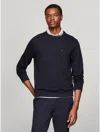 Tommy Hilfiger Solid Crewneck Sweatshirt In Blue
