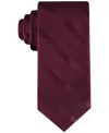 Tommy Hilfiger Men's Solid Textured Stripe Tie In Burgundy