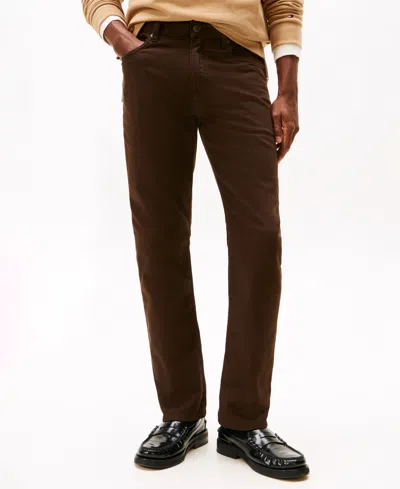 Tommy Hilfiger Men's Straight-fit Denton Garment Dyed Denim Pants In Brown