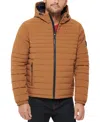 Tommy Hilfiger Men's Stretch Quilted Hooded Jacket In Nutmeg
