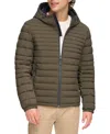Tommy Hilfiger Men's Stretch Quilted Hooded Jacket In Olive