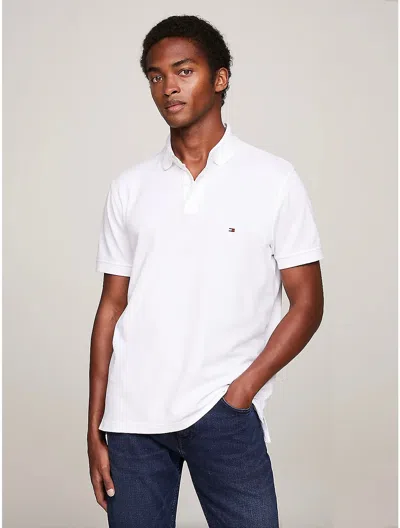 Tommy Hilfiger Regular Fit Stretch Tommy Polo In Fresh White