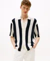 Tommy Hilfiger Men's Stripe Button Front Open Knit Shirt In Multi