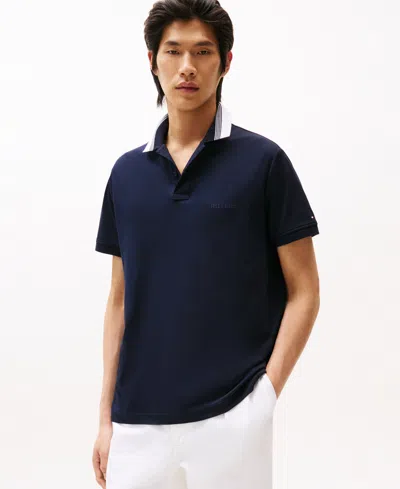 Tommy Hilfiger Men's Stripe-collar Shirt In Desert Sky
