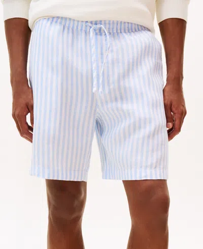 Tommy Hilfiger Men's Stripe Linen Shorts In Blue