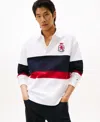 Tommy Hilfiger Relaxed Crest Logo Chest Stripe Rugby In White