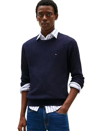 Tommy Hilfiger Men's Sweater  Mw0mw37400 Dw5 Blue