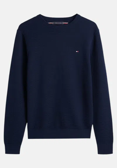 Tommy Hilfiger Dark Blue Long-sleeved Shirt With Logo In Multi