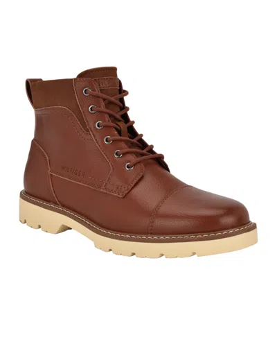 Tommy Hilfiger Men's Tarlin Casual Cap Toe Boots In Cognac