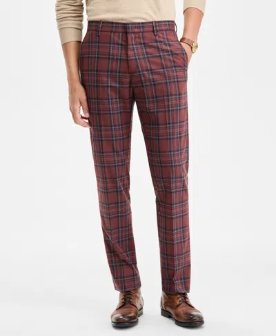Tommy Hilfiger Men's Tartan Modern-fit Dress Pants In Red