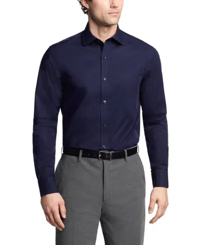 Tommy Hilfiger Men's Th Flex Essentials Stretch Dress Shirt In Peacoat