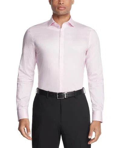 Tommy Hilfiger Men's Regular Fit Th Flex Essentials Wrinkle Free Stretch Dress Shirt In Light Pink