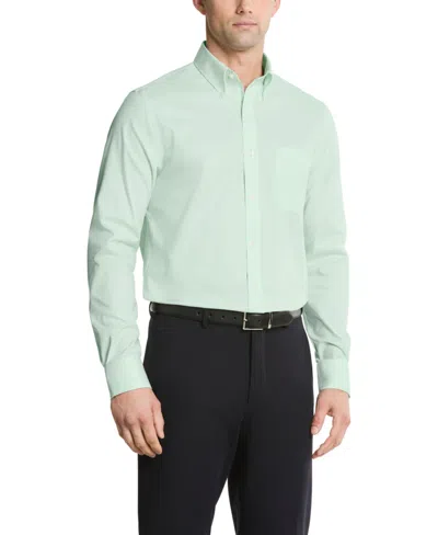 Tommy Hilfiger Men's Th Flex Regular Fit Stretch Pinpoint Dress Shirt In Green
