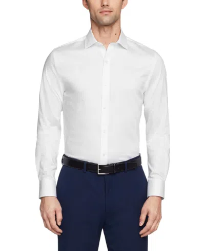 Tommy Hilfiger Men's Th Flex Slim Fit Wrinkle Free Stretch Twill Dress Shirt In White