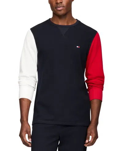 Tommy Hilfiger Men's Thermal Logo Long-sleeve Pajama Shirt In Multi