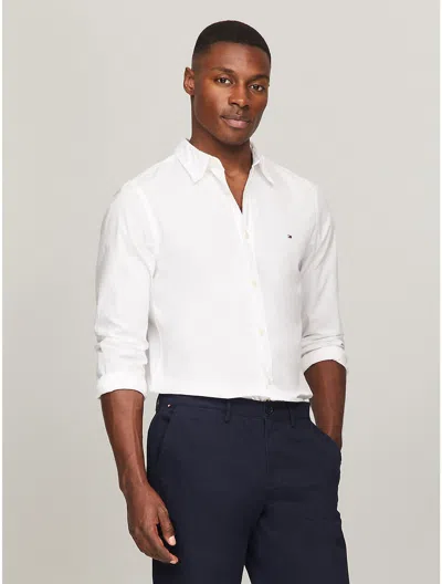 TOMMY HILFIGER MEN'S THFLEX SLIM FIT POPLIN SHIRT