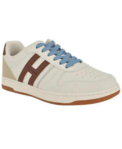 Tommy Hilfiger Men's Tilyas Stitch Detailed Sneakers In Cream,cognac Multi