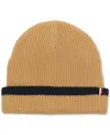 Tommy Hilfiger Men's Tipped Ribbed-knit Beanie In Classic Kh