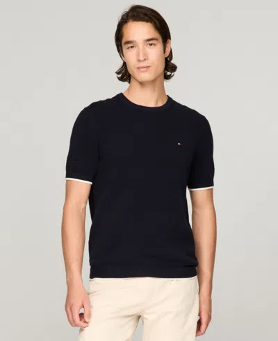 Tommy Hilfiger Tommy Logo Tipped Mens T-shirt In Navy