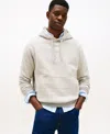 Tommy Hilfiger Hilfiger Crest Logo Heathered Hoodie In Neutral