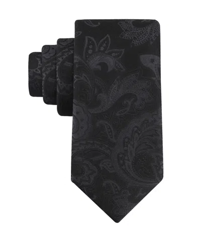 Tommy Hilfiger Men's Tonal Paisley Tie In Black