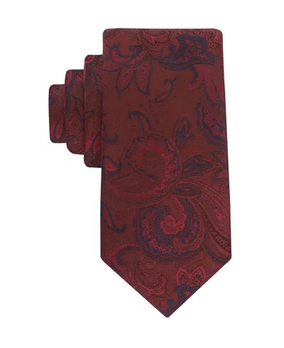 Tommy Hilfiger Men's Tonal Paisley Tie In Burgundy