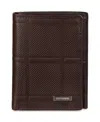 Tommy Hilfiger Men's Trifold Plaid Wallet In Brown