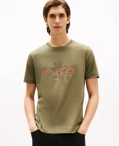 Tommy Hilfiger Men's Tropical Floral Logo T-shirt In Green