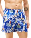 Tommy Hilfiger Men's Print Drawstring 5" Swim Trunks In Nautical Boats
