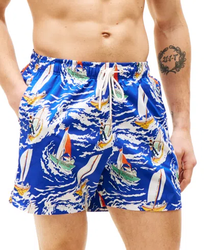 Tommy Hilfiger Men's Print Drawstring 5" Swim Trunks In Nautical Boats