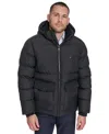 Tommy Hilfiger Men's Two Pocket Hooded Puffer Jacket In Black