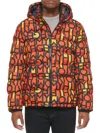 Tommy Hilfiger Men's Typographic Print Hooded Puffer Jacket In Orange Logo